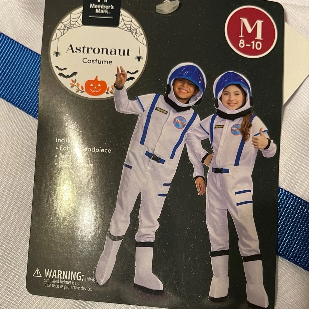 Kids White and Blue Space Suit Costume
